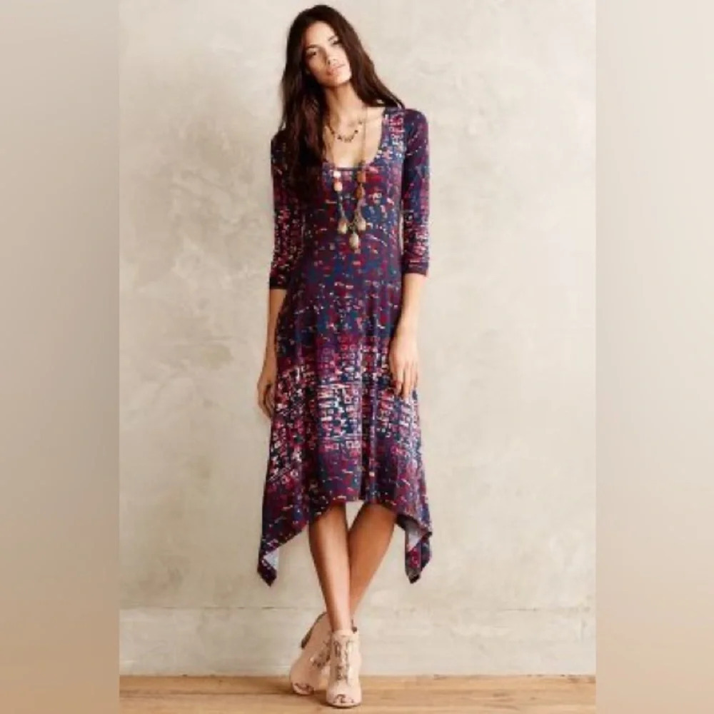 New Plenty by Tracy Reese Stretch Knit Shark Bite Hem Midi Dress‎ size Large